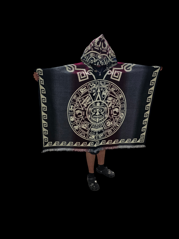 Aztec Calendar Knit Poncho