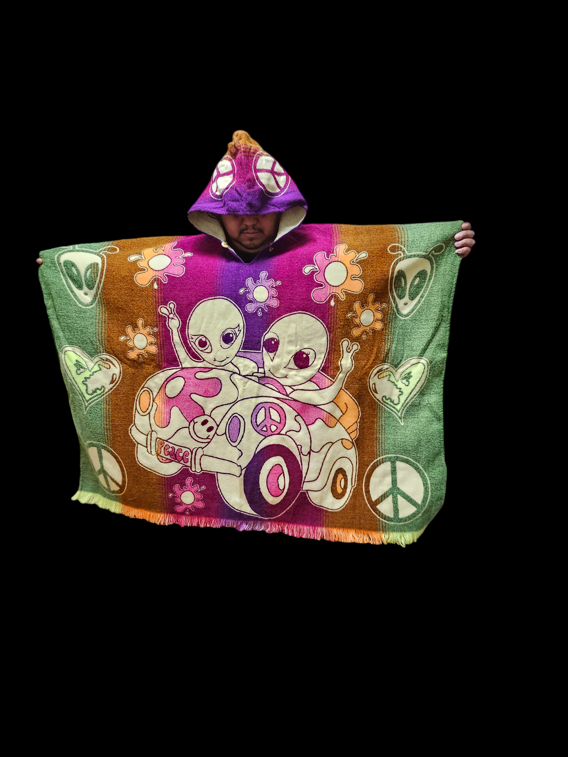 Hippy Aliens Knit Poncho