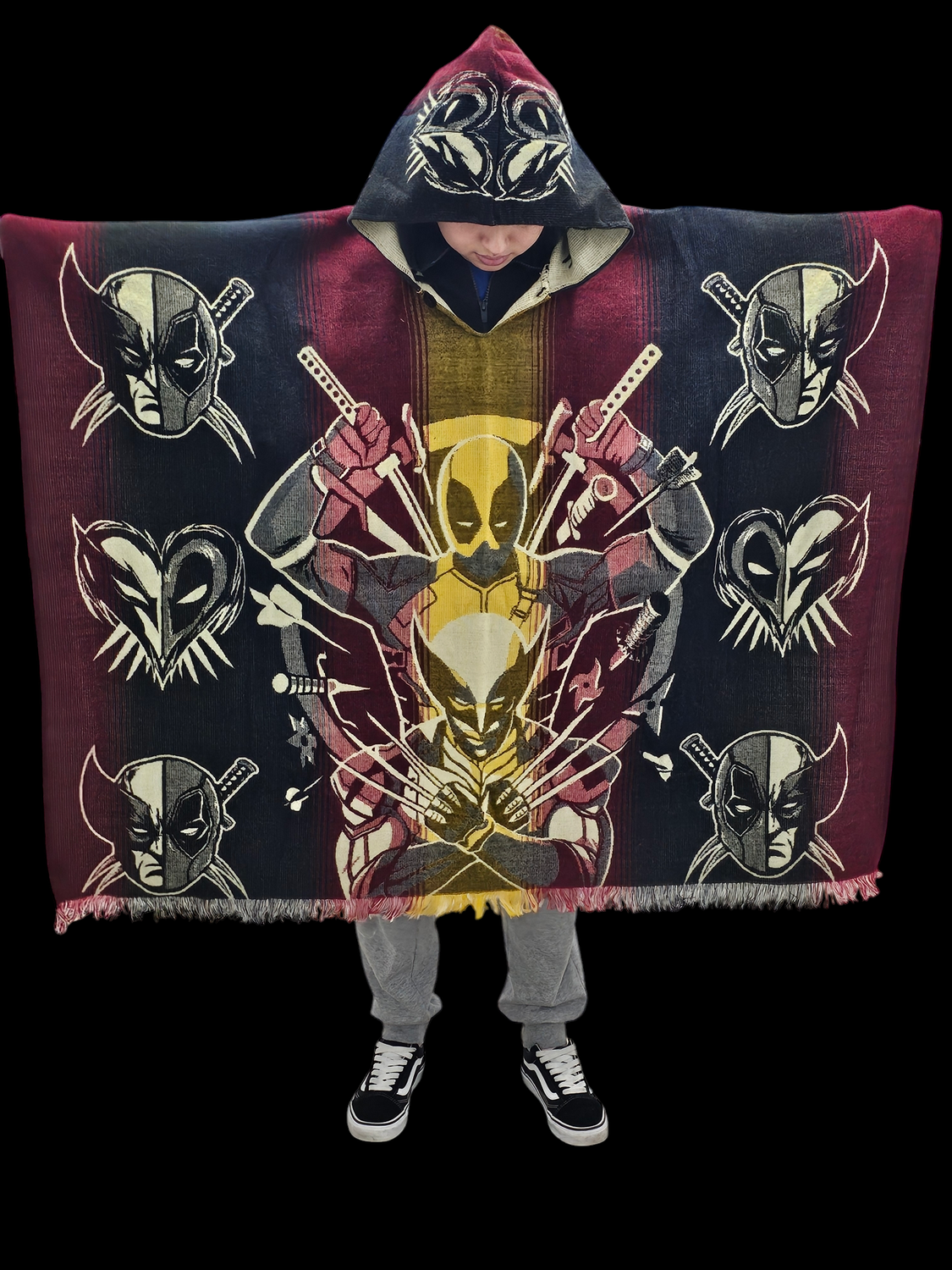 Deadpool Wolverine Knit Poncho