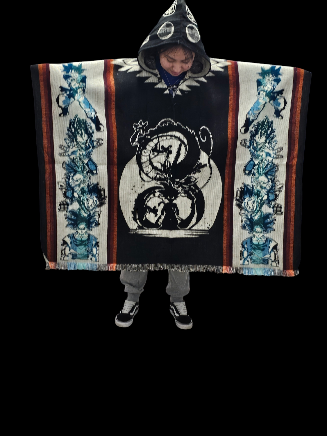 DB Kid Goku Silhouette Knit Poncho