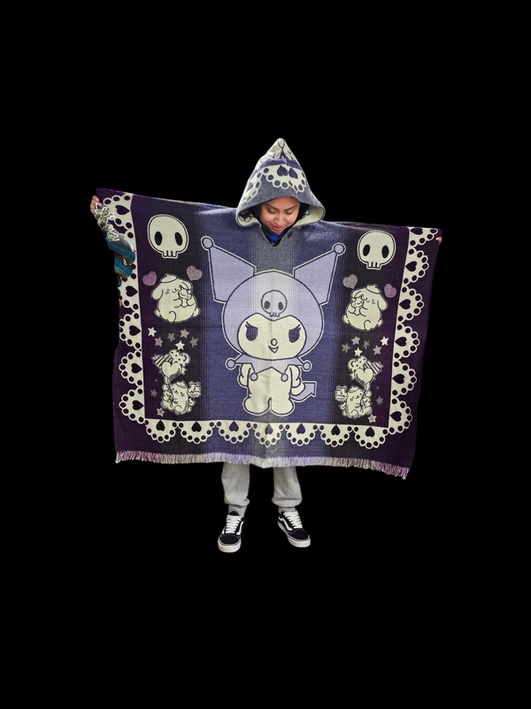 Kuromi Knit Poncho
