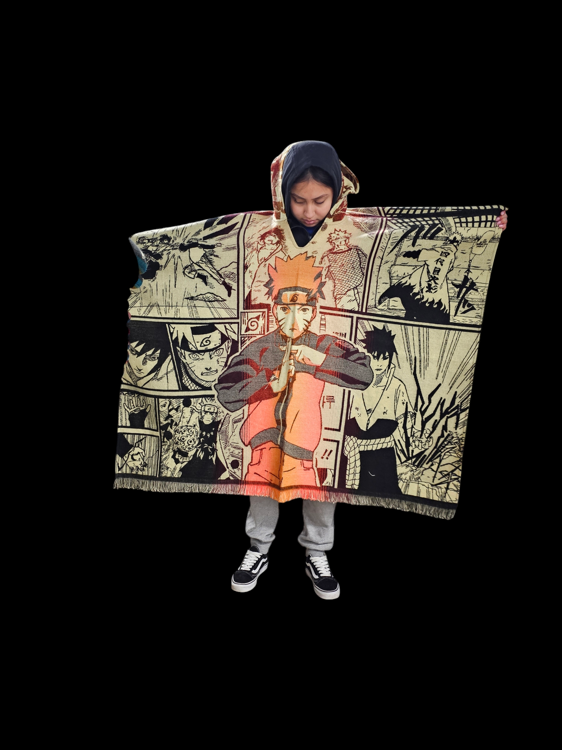 Naruto Manga Style Knit Poncho