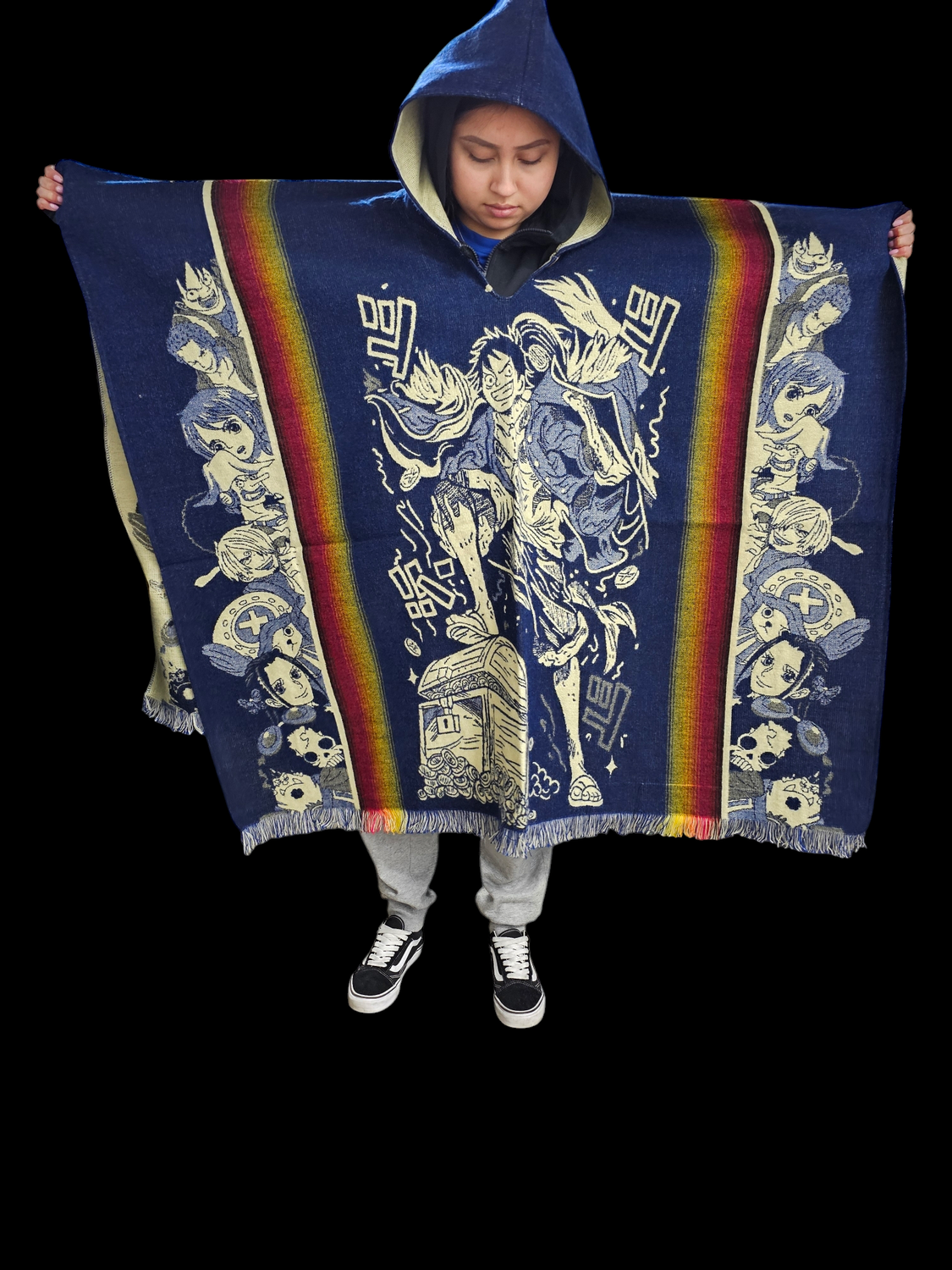 OP King Luffy Knit Poncho