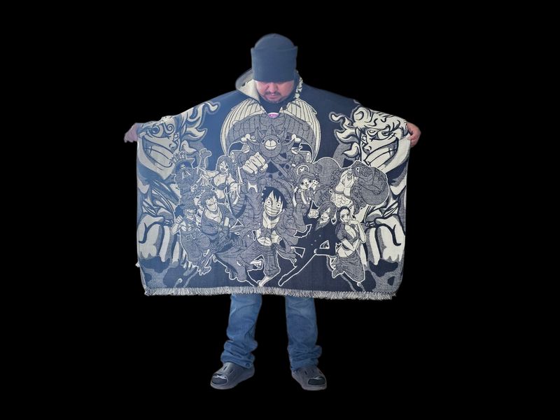 OP Straw Hat Crew Knit Poncho