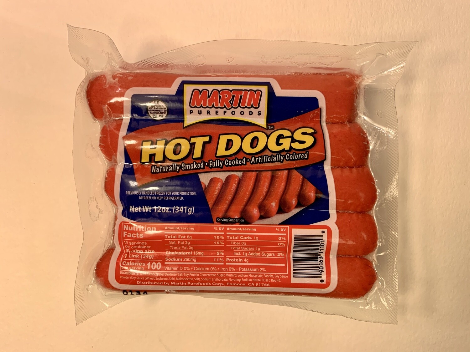 Martin Purefoods - Hot Dogs - 341 Grams