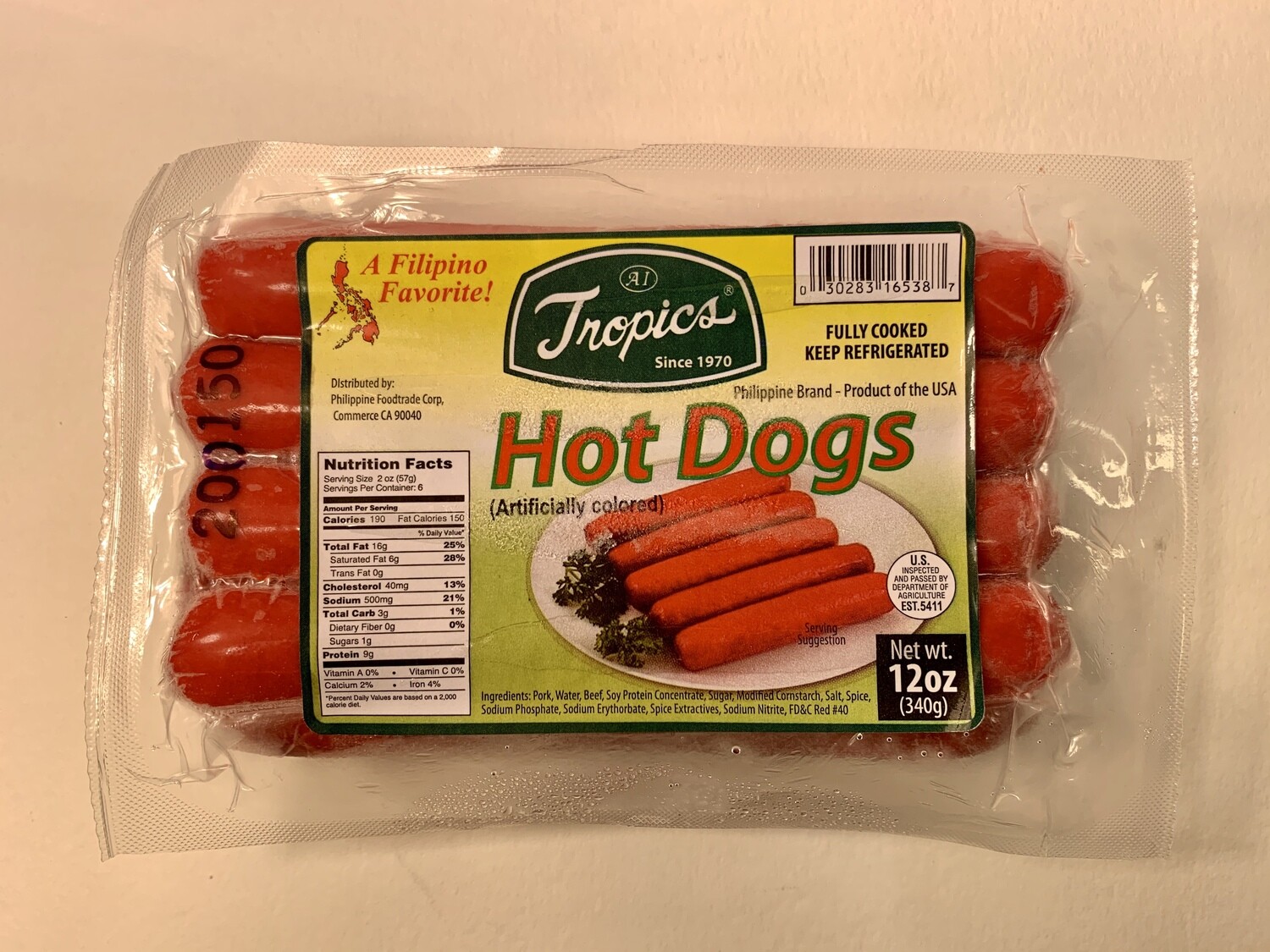 Tropics - Hot Dogs Regular - 12 OZ