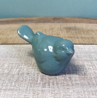 Aqua Ceramic Bird 3"