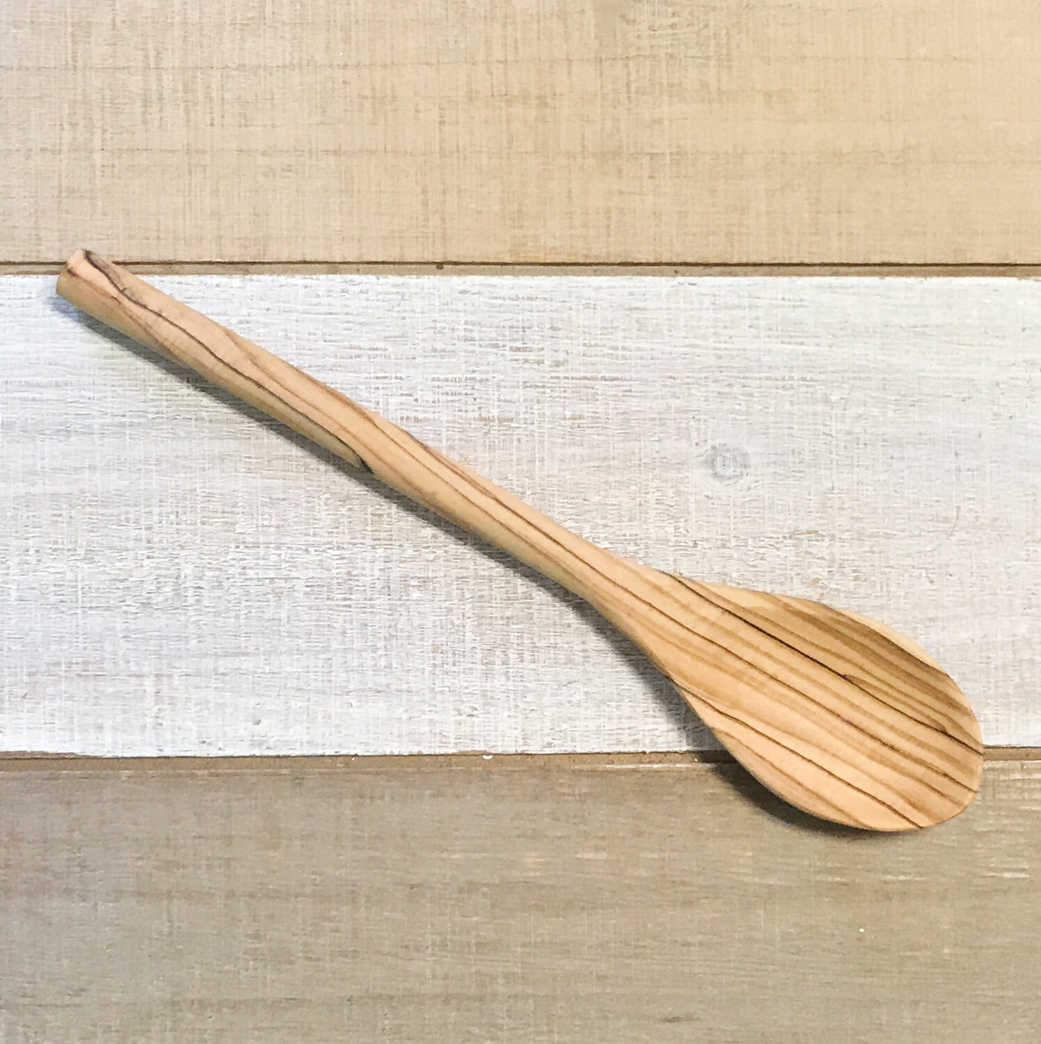 Olive Wood Spoon Round Handle 10.5"