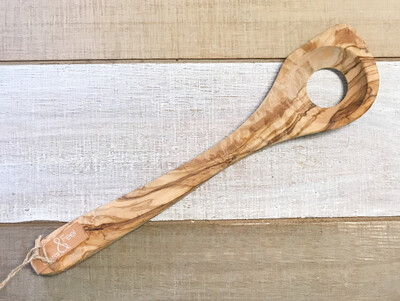 Olive Wood Open Spoon 12"