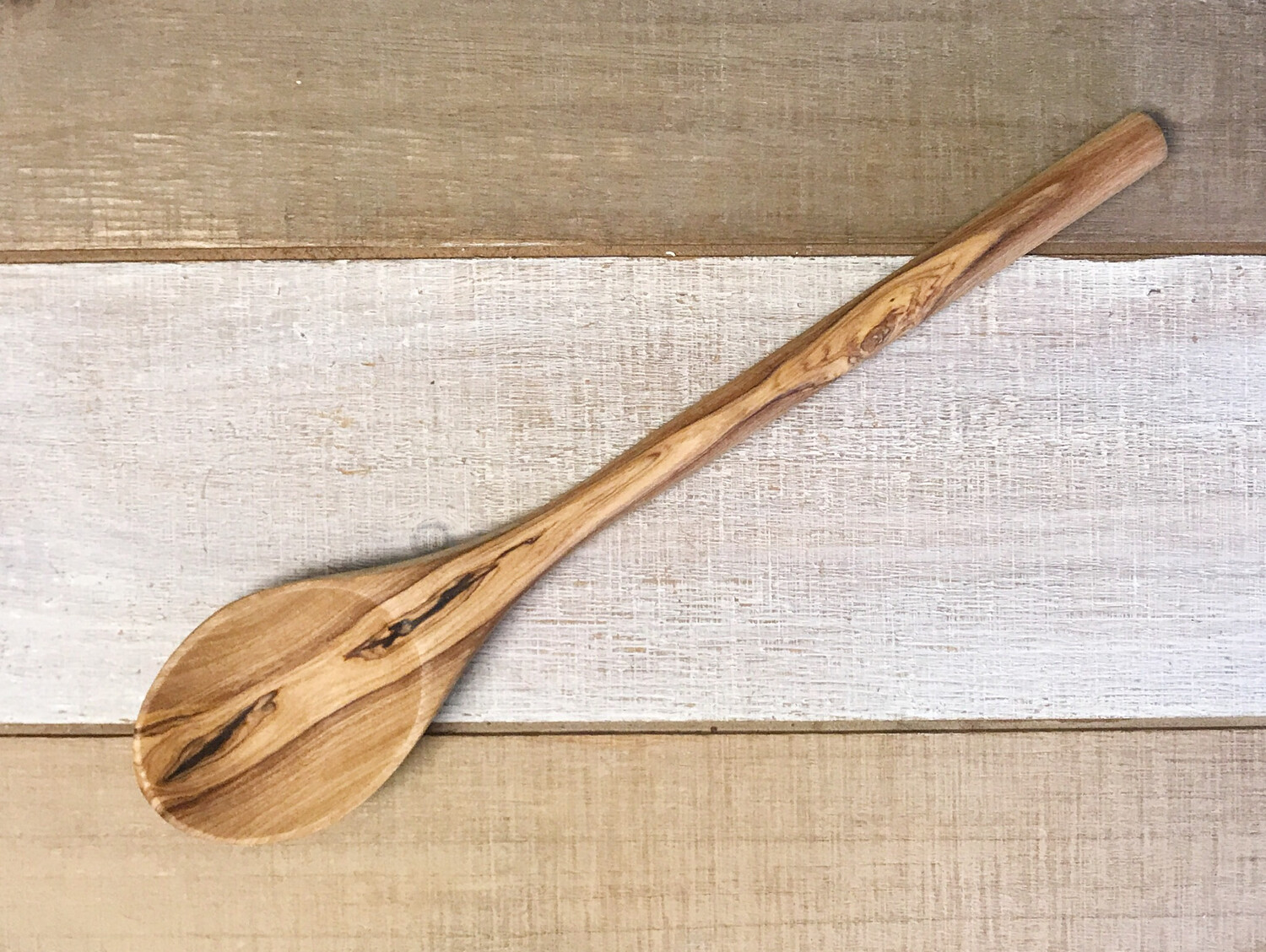 Olive Wood Spoon Round Handle 12"
