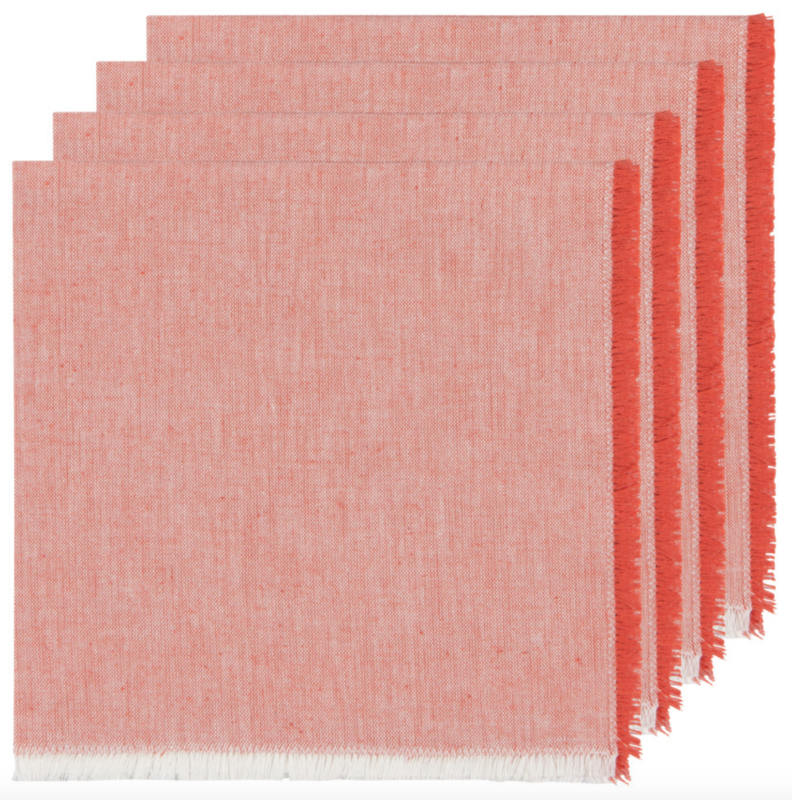 Chambray Heirloom Napkins Clay Set Of 4