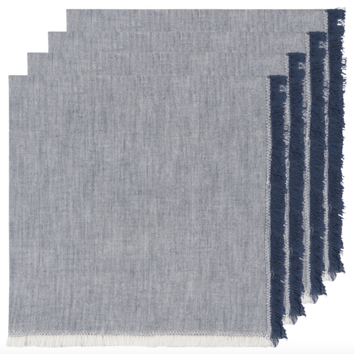 Chambray Heirloom Napkins Midnight Set Of 4