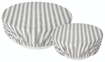 Bowl Cover Set Of 2 Ticking Stripe