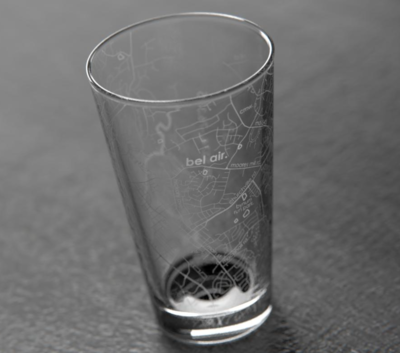 Etched Pint Glass Bel Air