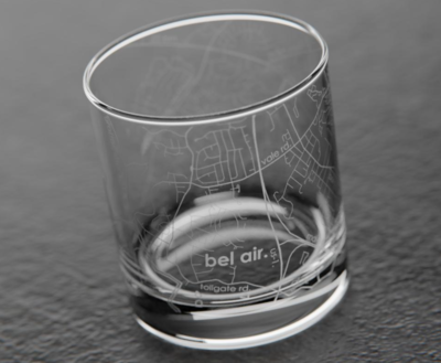 Etched Rocks Glass Bel Air
