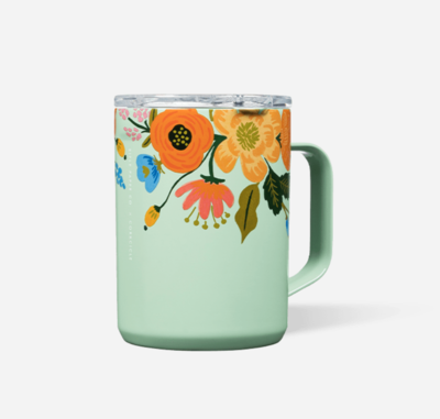 Corkcicle Mug Gloss Mint Lively Floral 16oz