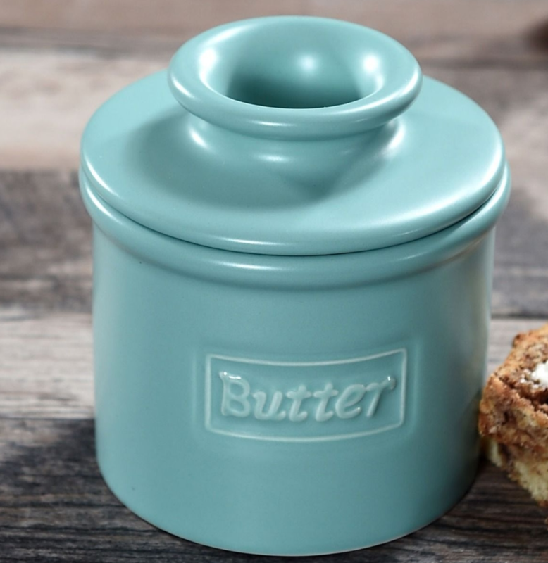 Butter Bell Crock Cafe Matte Aqua