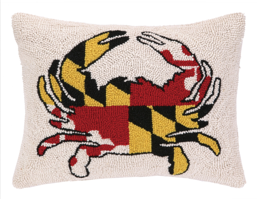 Pillow Maryland Flag Crab 14x18