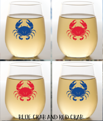 Shatterproof Wine Glasses Crab 4 Pk