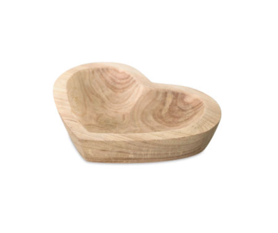 Decorative Paulownia Wood Heart Shaped Bowl