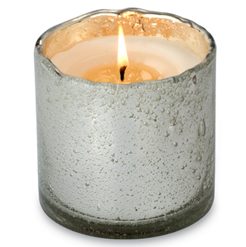 Himalayan Candle Artisan Glass Silver Tobacco Bark