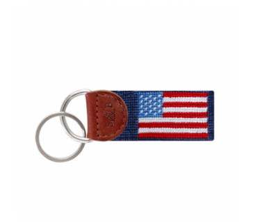 Key Fob American Flag Needlepoint Final Sale