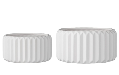 Small White Pleated Pot
