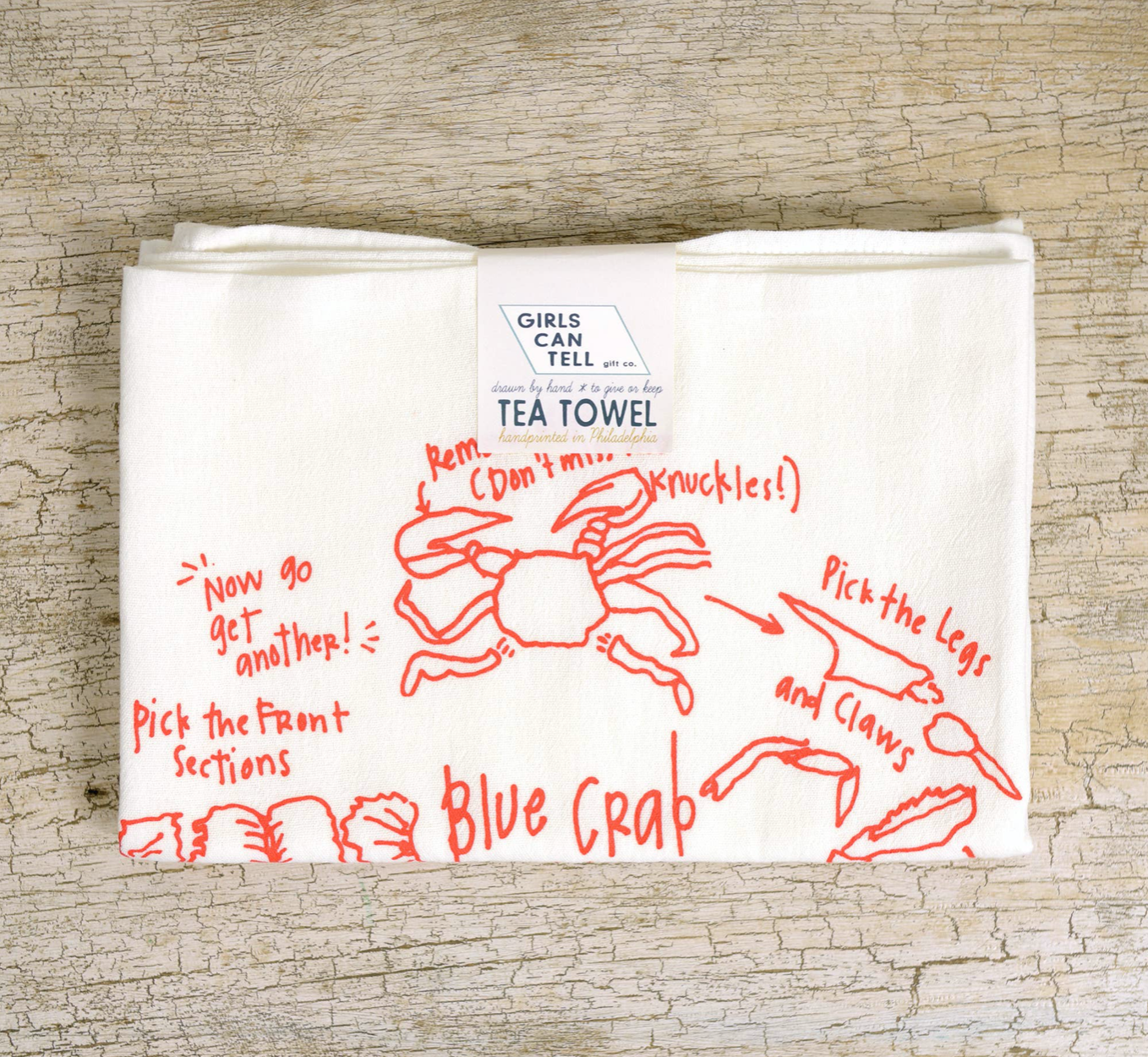 Tea Towel How To Eat Crab