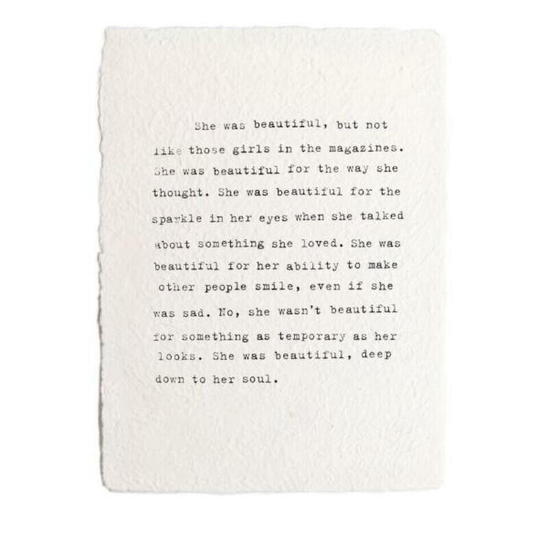 Handmade Paper Print She Was Beautiful...