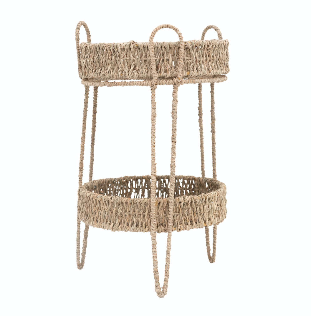 Seagrass 2-Tier Plant Stand