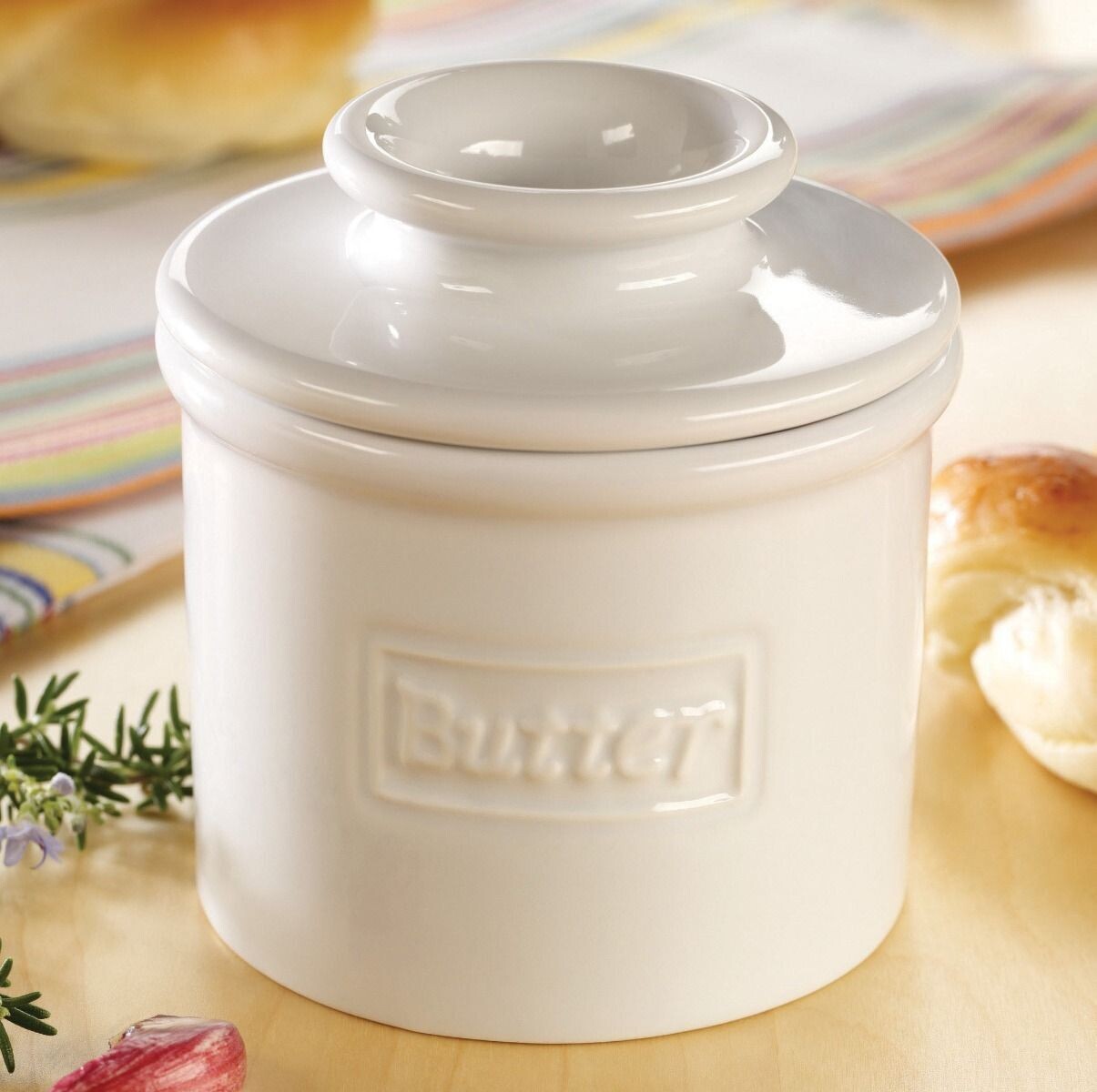 Butter Bell Crock Retro Classic White