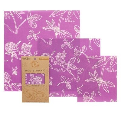 Bee's Wrap Assorted 3 Pack Purple Clover Wrap