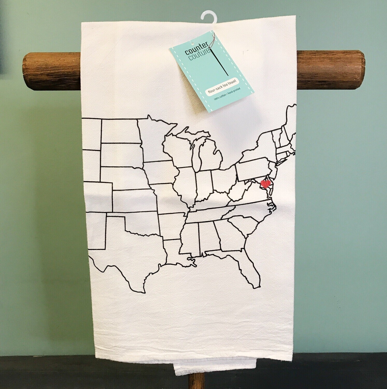 Tea Towel Map Maryland