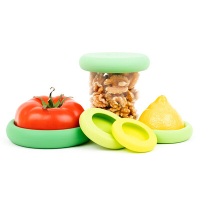 Silicone Food Savers 5 Piece Set Sage Green