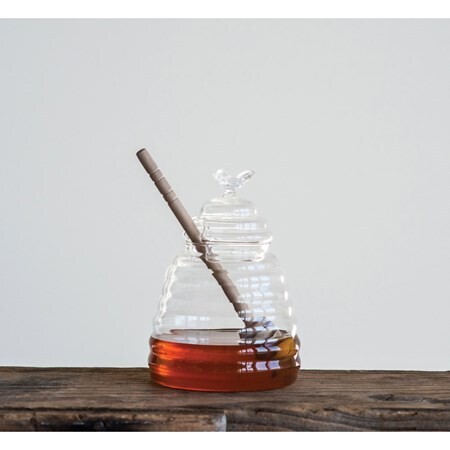 Glass Honey Jar With Bee