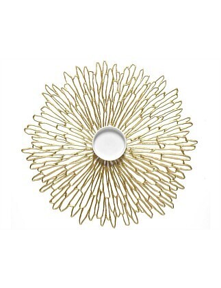 Placemat Round Pressed Bloom Champagne