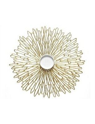 Table Mat Round Pressed Bloom Champagne