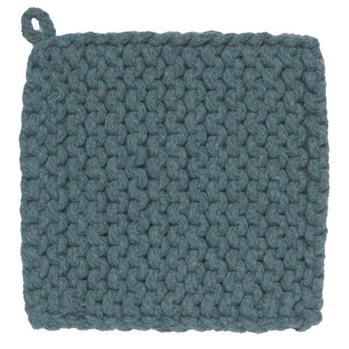 Hand Knit Cotton Potholder Trivet Lagoon Hand Knit Cotton Potholder Trivet Lagoon