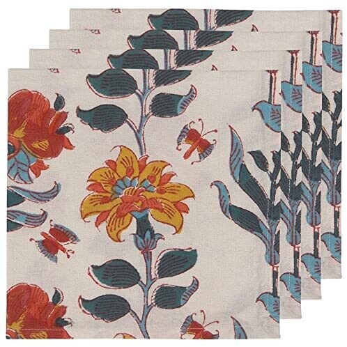 Napkins Set/4 Block Print Marigold