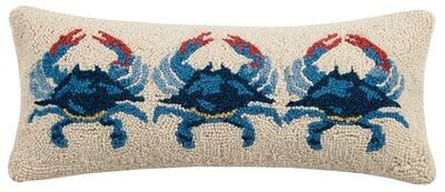 Lumbar Pillow Blue Crab 8x20"