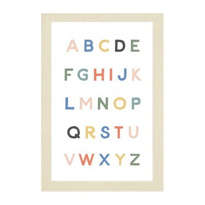 Kids Colorful Alphabet Uppercase Magnetic Board In Natural Frame 16x24
