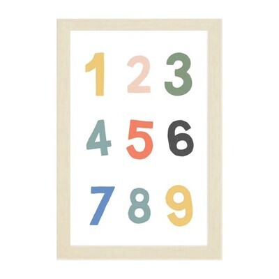 Kids Colorful Numbers Magnetic Board In Natural Frame 16x24