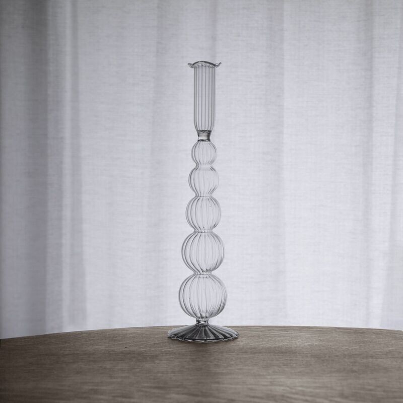 Light Pink Glass Candlestick Cambridge Emma 10.5 FINAL SALE