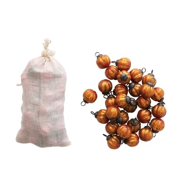 Orange Mercury Glass Ornaments In Bag