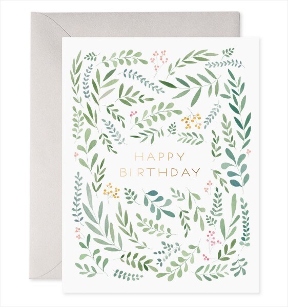 Card Pretty Leaves Birthday