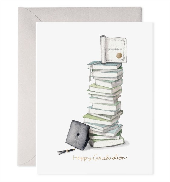 Card Grad Book Stack