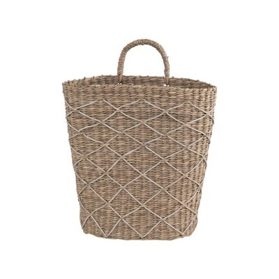 Woven Seagrass And Paper Hanger Basket