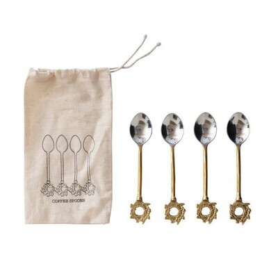 Brass Spoon With Wreath Handle
