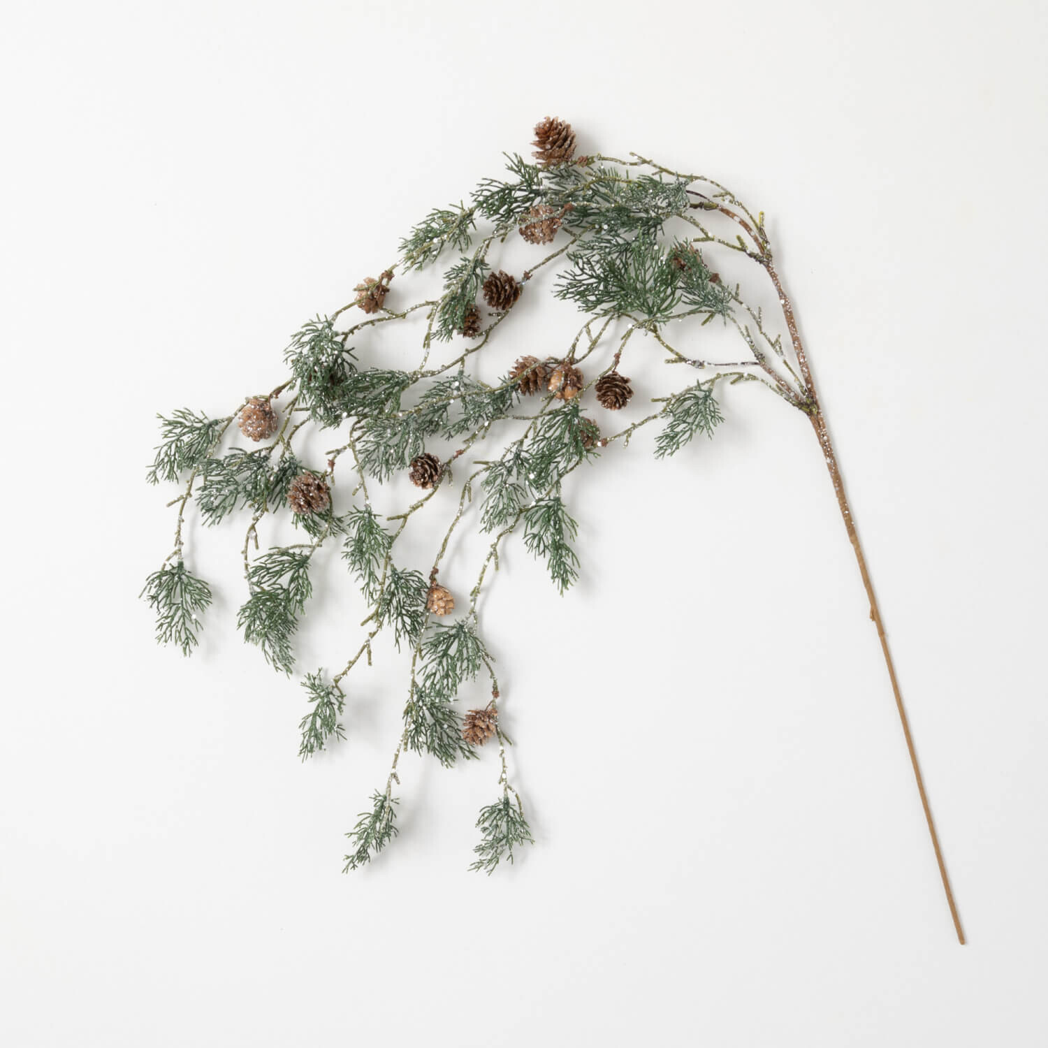 Hanging Pine Spray W/glitter and pinecones