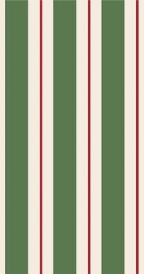 Guest Napkins Green And Red Awning Stripe